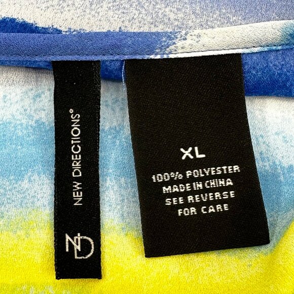 New Directions Women's Size XL Long Sleeve Top Blue Striped Preowned - Picture 4 of 12